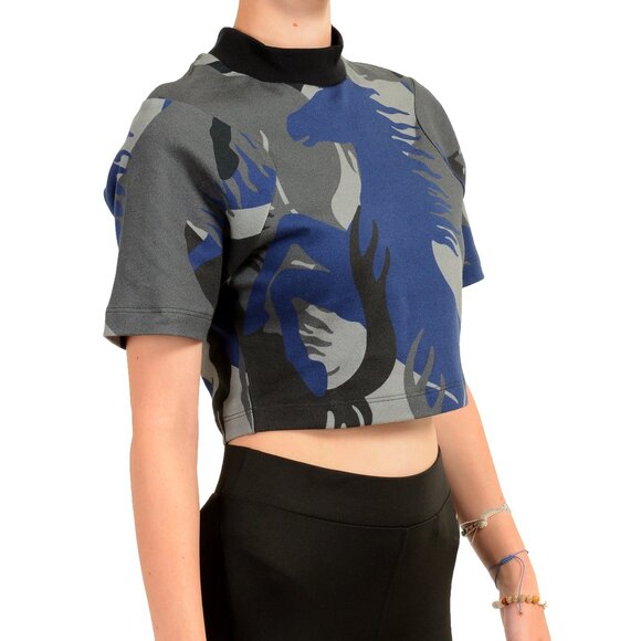 Scuderia Ferrari Women's "Camouflage Print" Short Sleeve Cropped Top T-Shirt - Picture 2 of 6